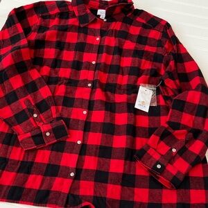 Women’s Red & Black Button Down Flannel